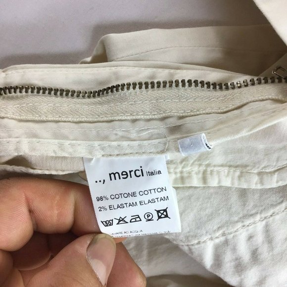 Merci Women's Off White Trouser Pant Slash Pocket Casual Size M - Picture 3 of 17